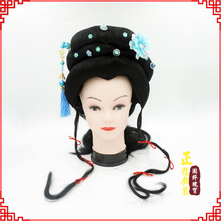 民勤戏剧服装京剧越剧小旦花旦丫鬟假发 小姐头套